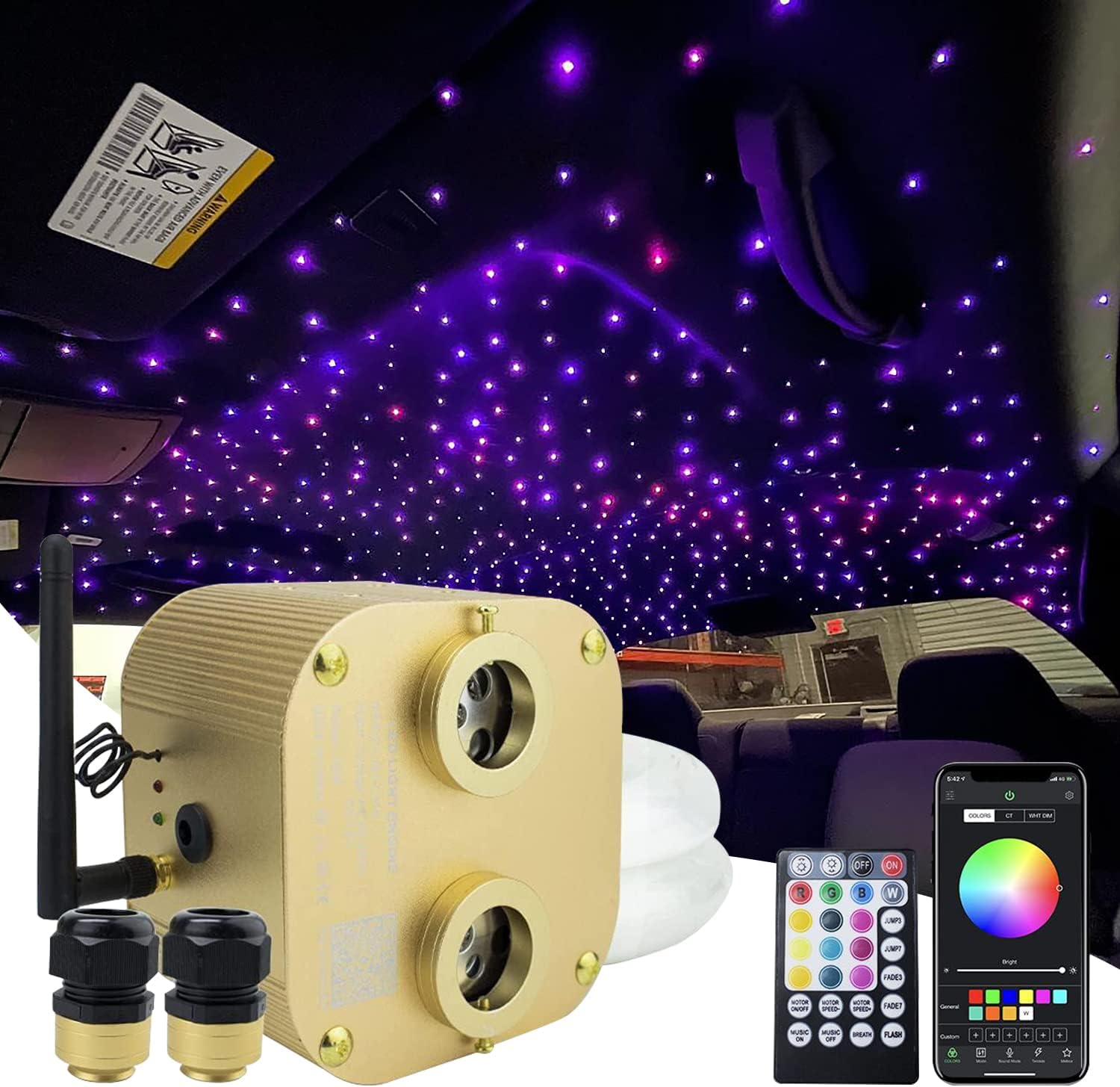 20W Dual-Heads Fiber Optic Light with 830pcs Fiber Optical Cable I496
