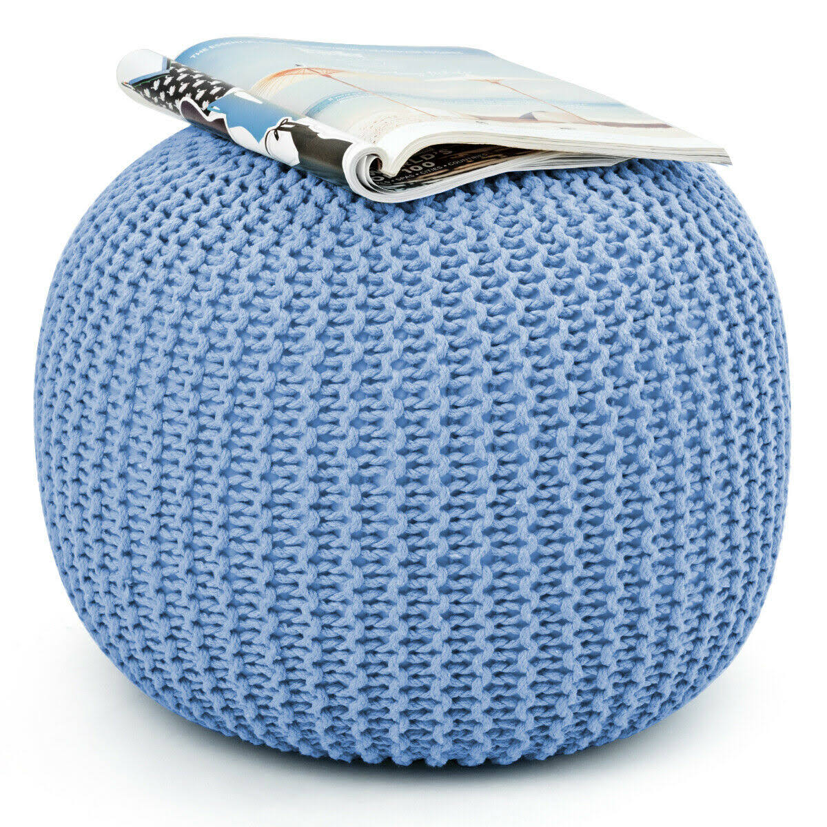 Pure Cotton Pouf Floor Ottoman Footrest I554