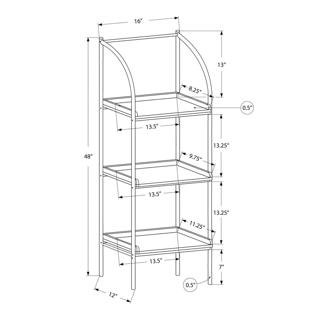 Black Metal Bookcase W845