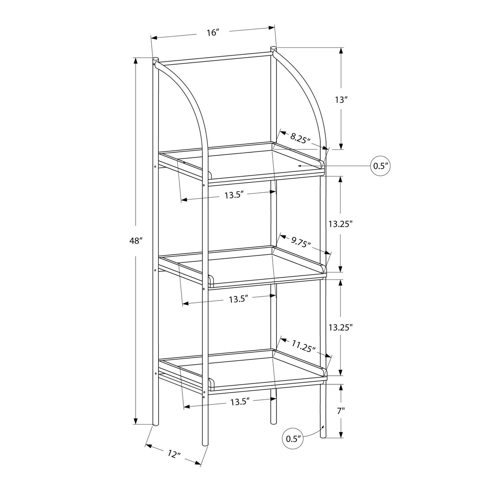Black Metal Bookcase W845