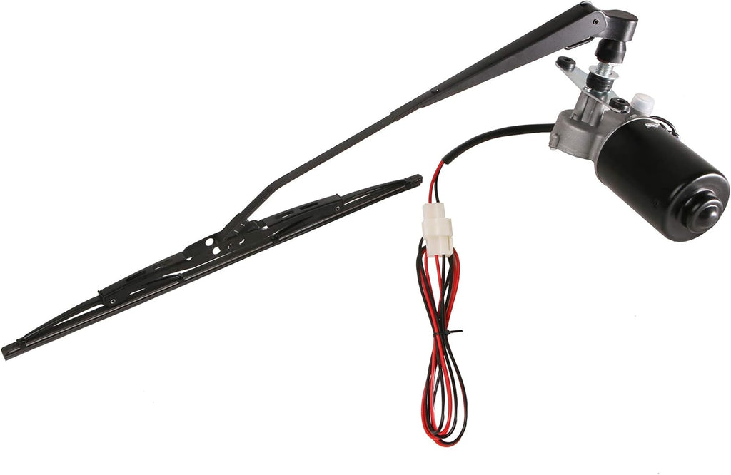 12V Universal Electric Windshield Wiper Motor Kit for UTV ATV Windshields, 17.7" Arm, 17.7" Blade Pack of 2 T393915