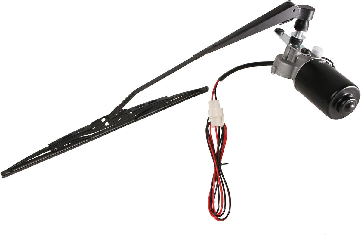 12V Universal Electric Windshield Wiper Motor Kit for UTV ATV Windshields, 17.7" Arm, 17.7" Blade Pack of 2 T393915