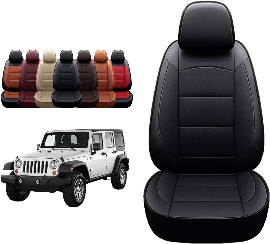 Black Leather Seat Covers for Wrangler JK 4-Door T189