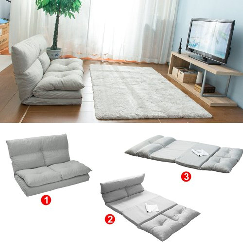 Gray Fabric Folding Chaise Lounge Sofa Q399397