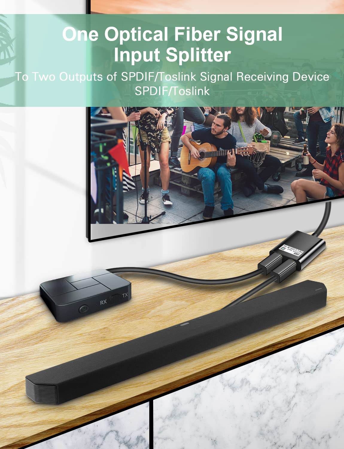 24K Gold Plated Toslink Optical Splitter 1 in 2 Out S234
