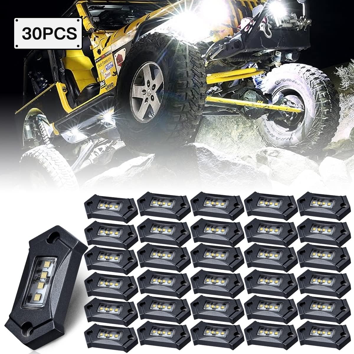 16Pods White LED Rock Lights W439584