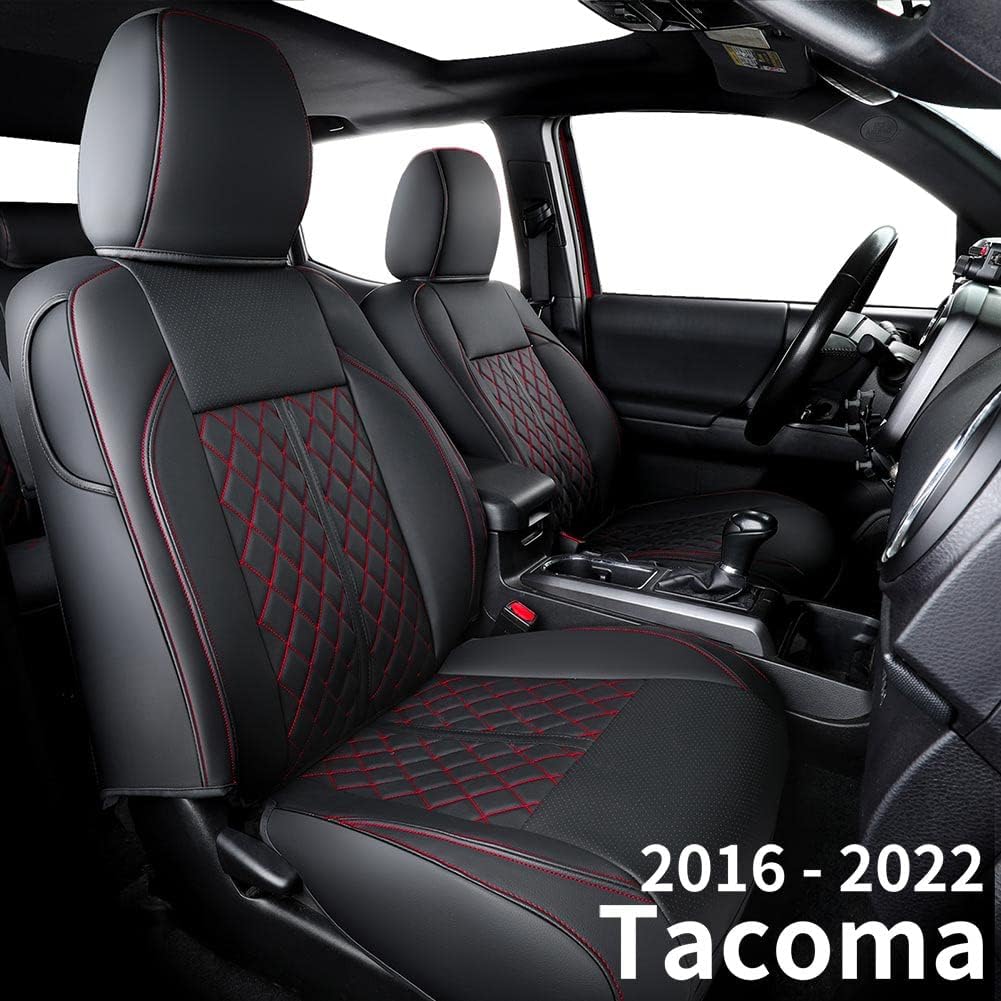 Black Waterproof Faux Leather Front Seat Covers J308165