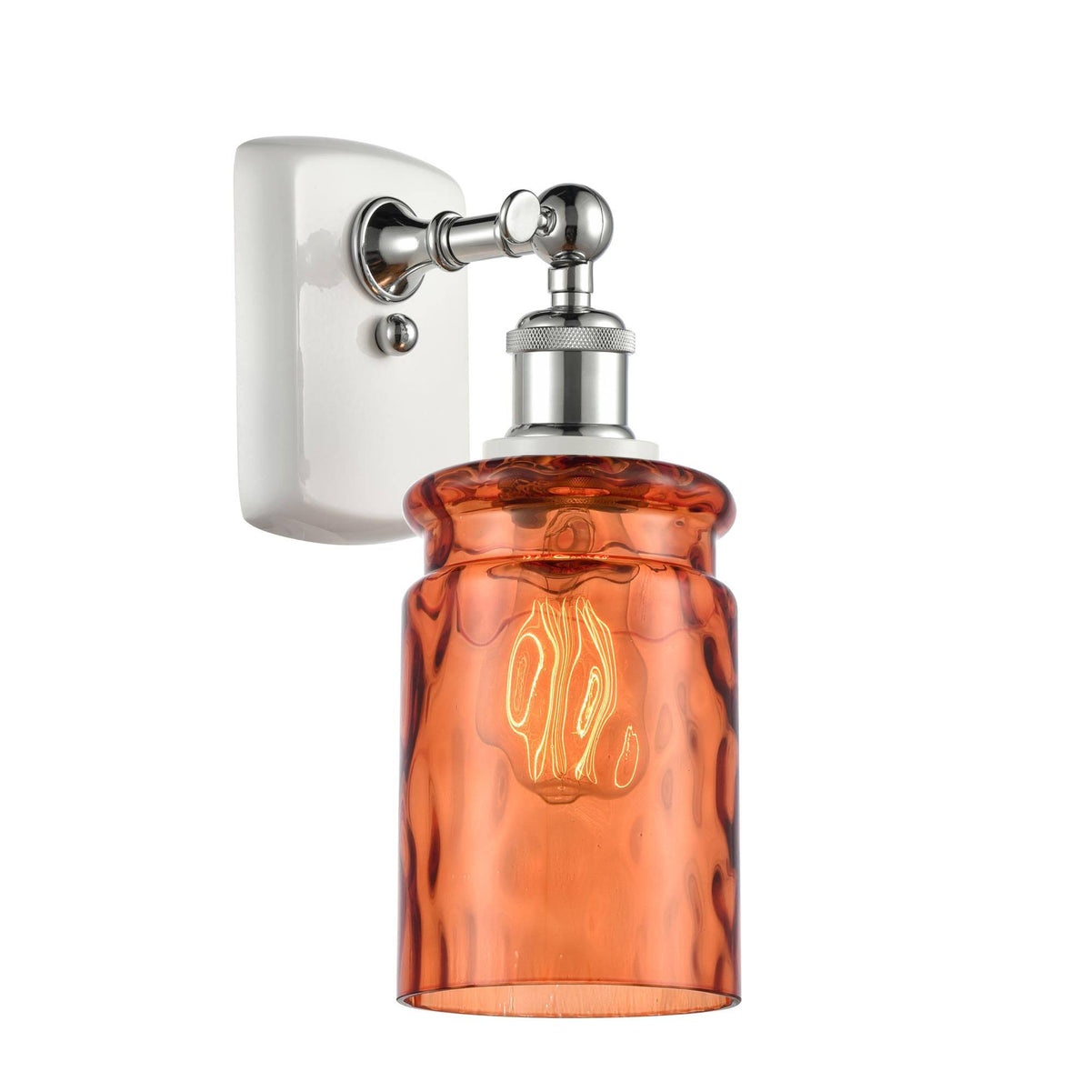 White and Polished Chrome 1 Light Sconce D330