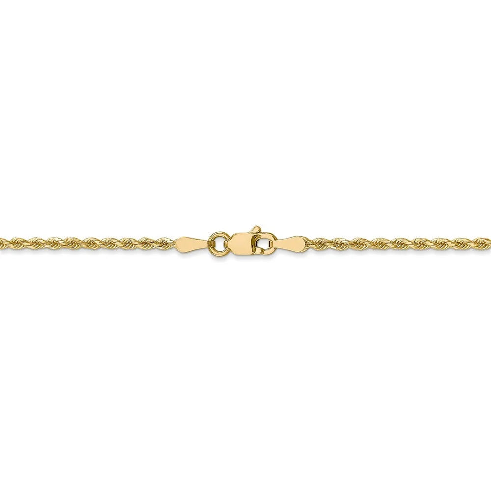 14k Yellow Gold Rope Chain Necklace D288