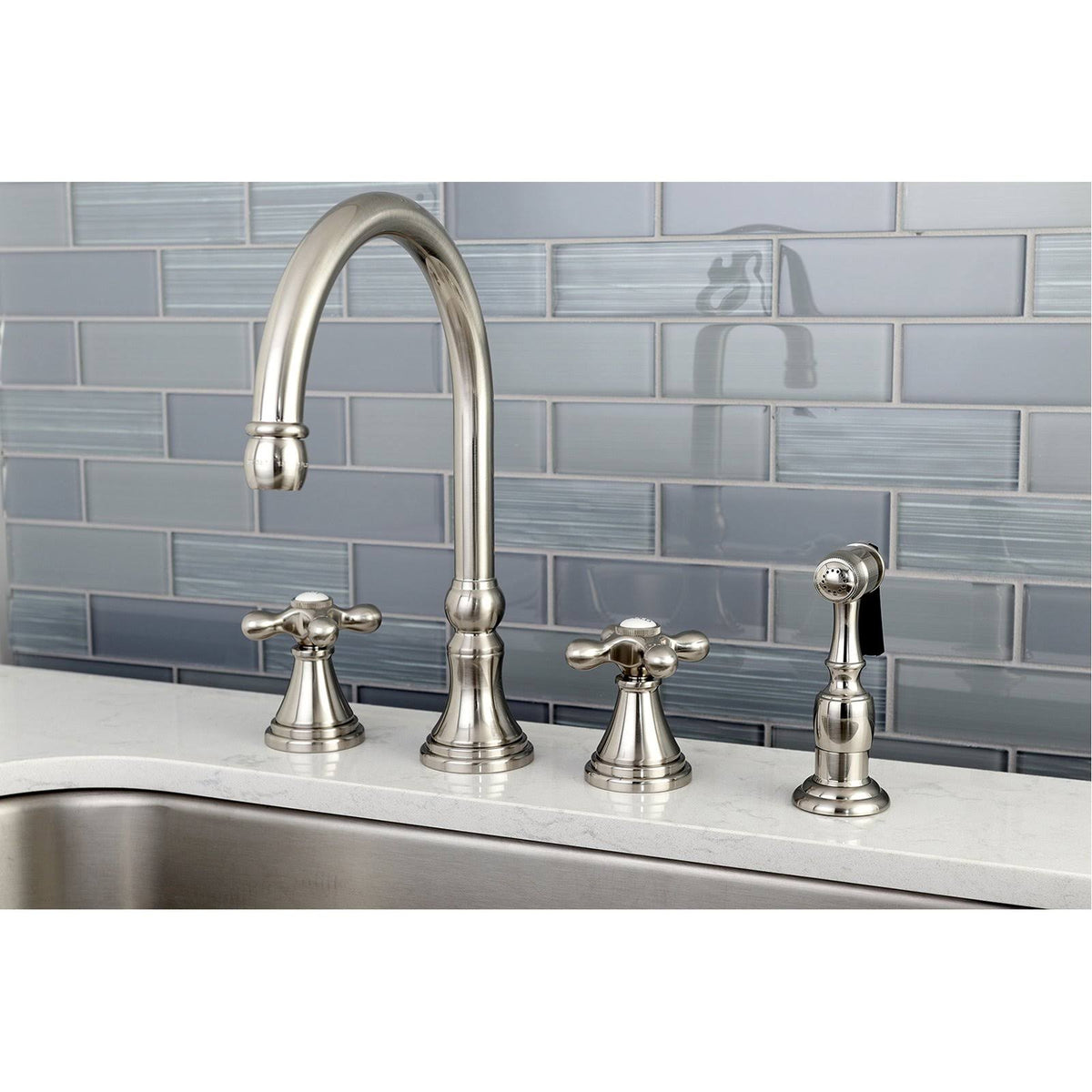 Oil Rubbed Bronze Deck Mount Kitchen Faucet with Brass Sprayer O845