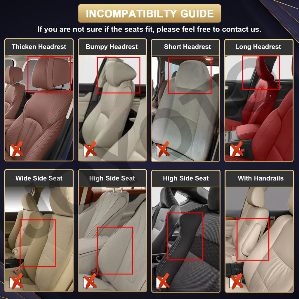 2PCS Waterproof PU Leather Front Car Seat Covers Black J657993