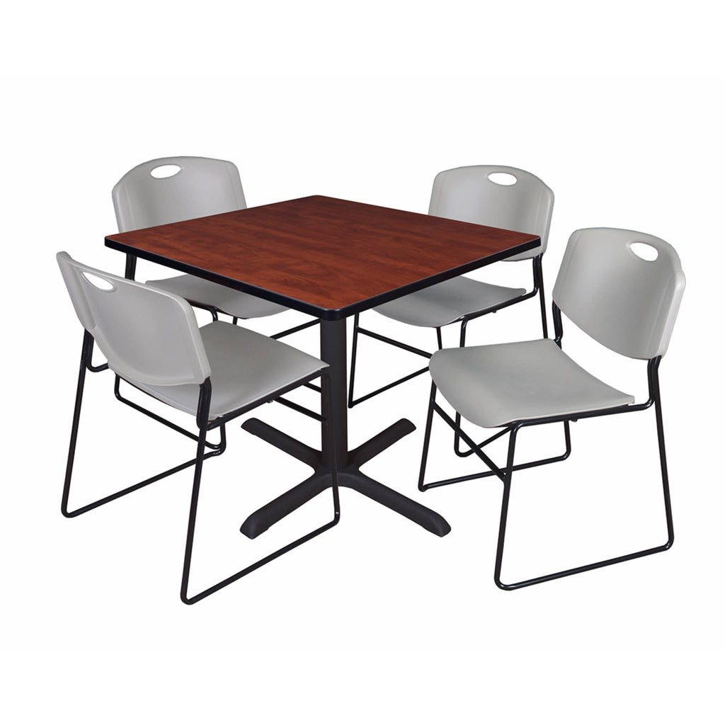 Square Breakroom Table with 4 Stack Chairs H8697