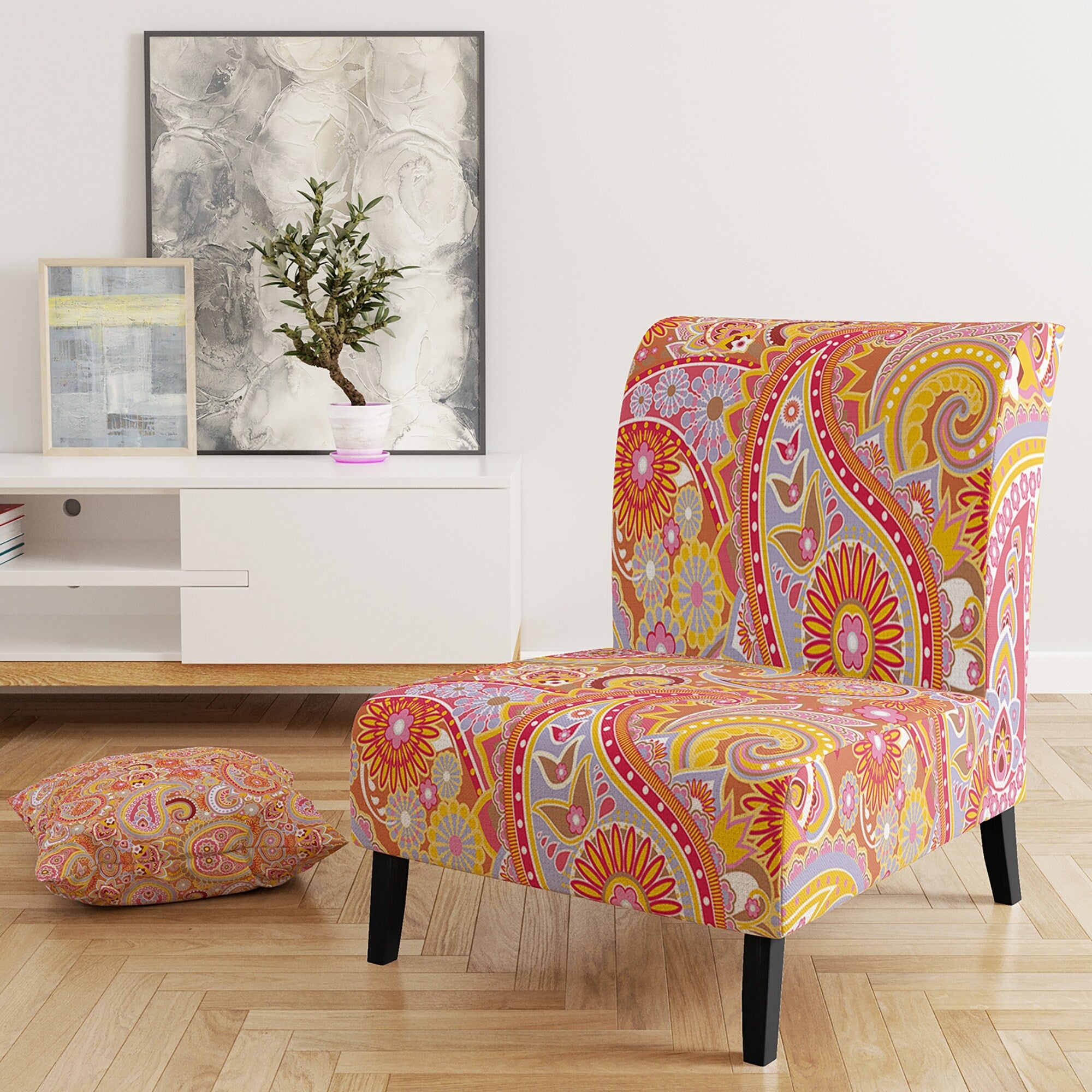 Upholstered Mid-Century Accent Chair W921