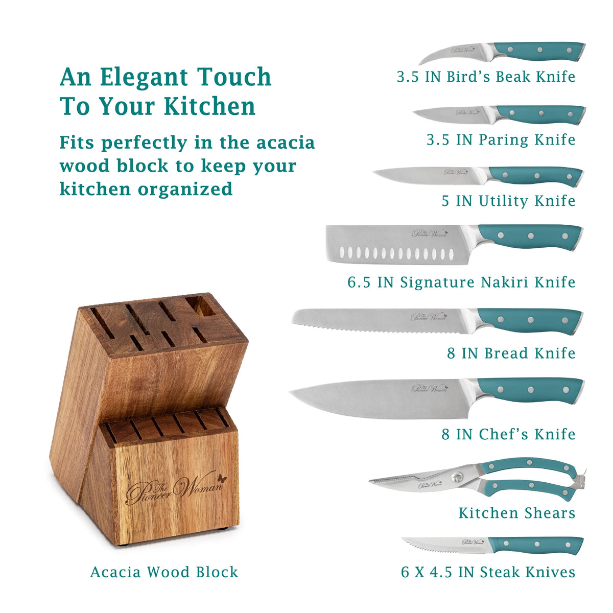14-Piece Stainless Steel Knife Block Set L481