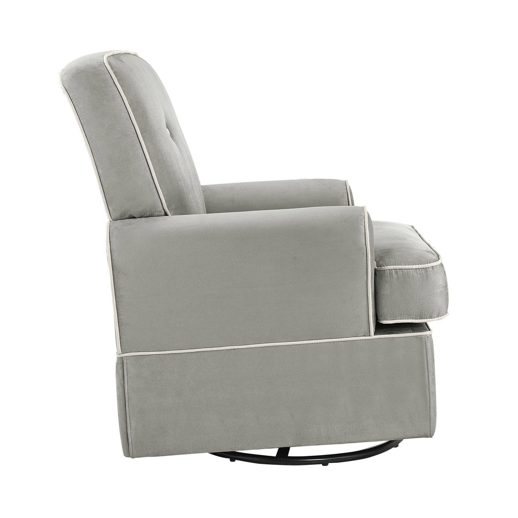 Grey Nursery Swivel Glider Chair B9302