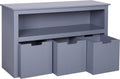 Grey Toy Storage Chest with Drawers and Shelves Z3986