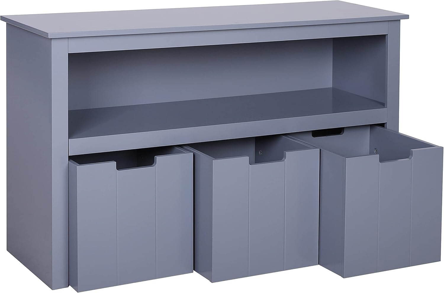 Grey Toy Storage Chest with Drawers and Shelves Z3986