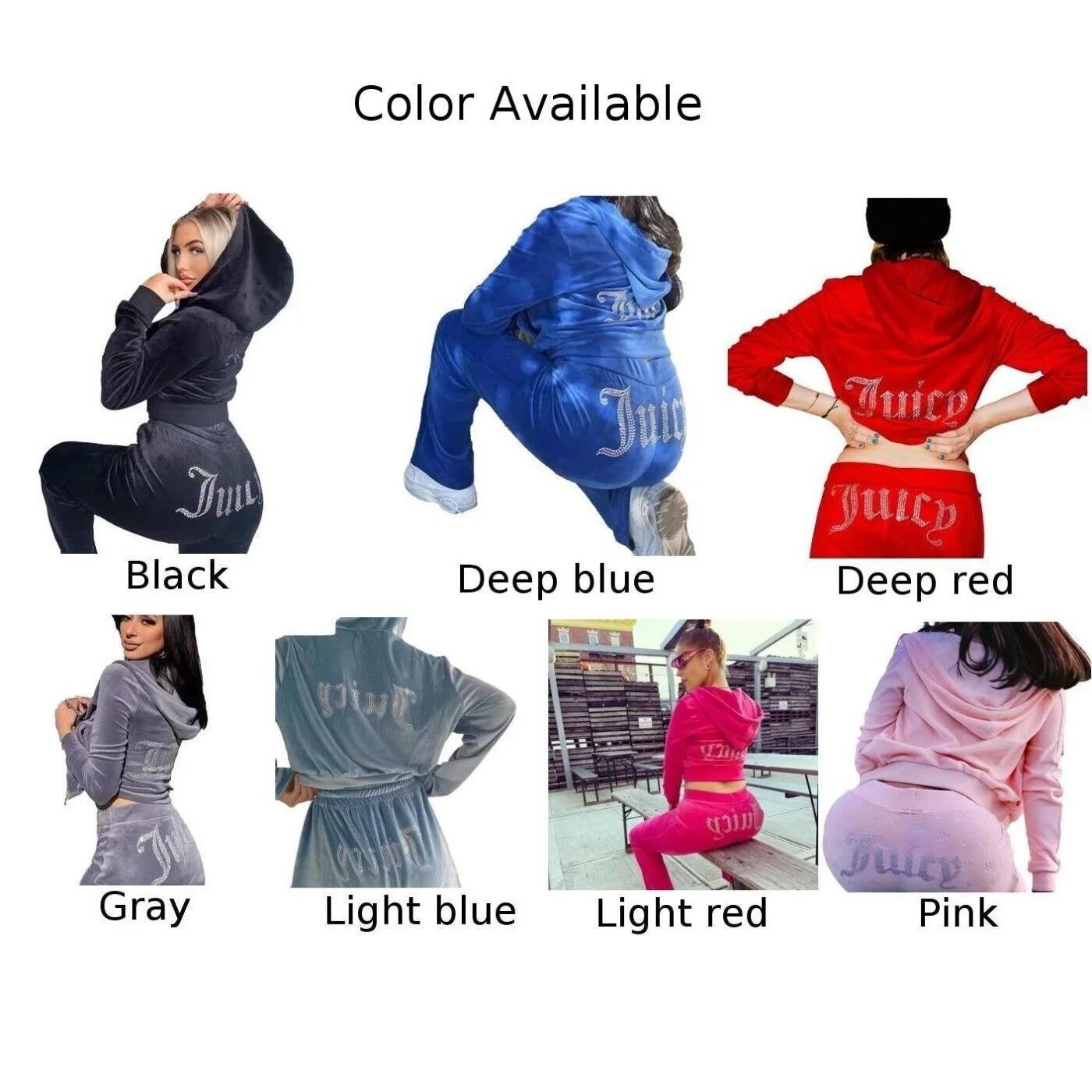 Velour 2-Piece Hoodie Tracksuit Set X794