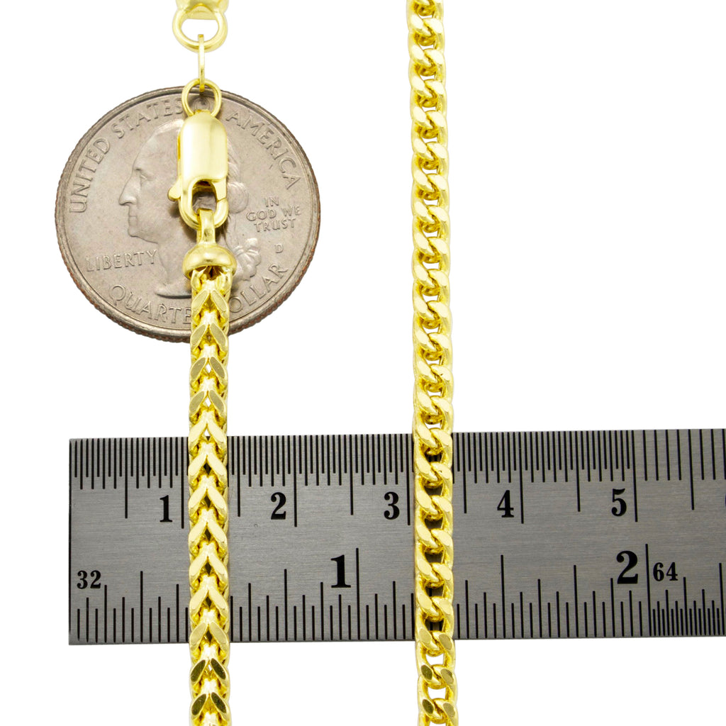 10k Yellow Gold 4mm Franco Chain Bracelet 7" - 9" M243