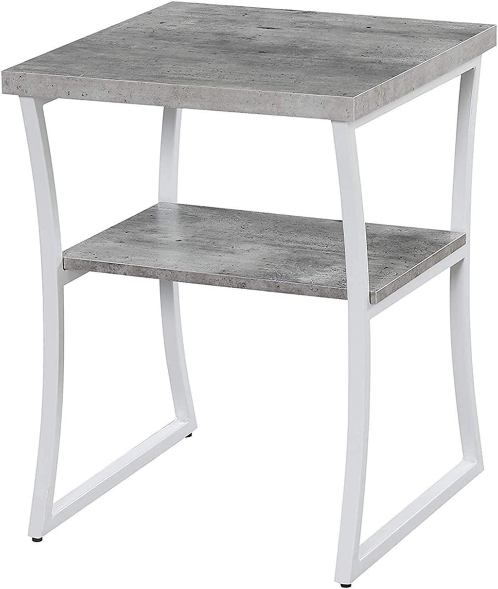 Faux Birch White Frame End Table Pack of 2 W12433