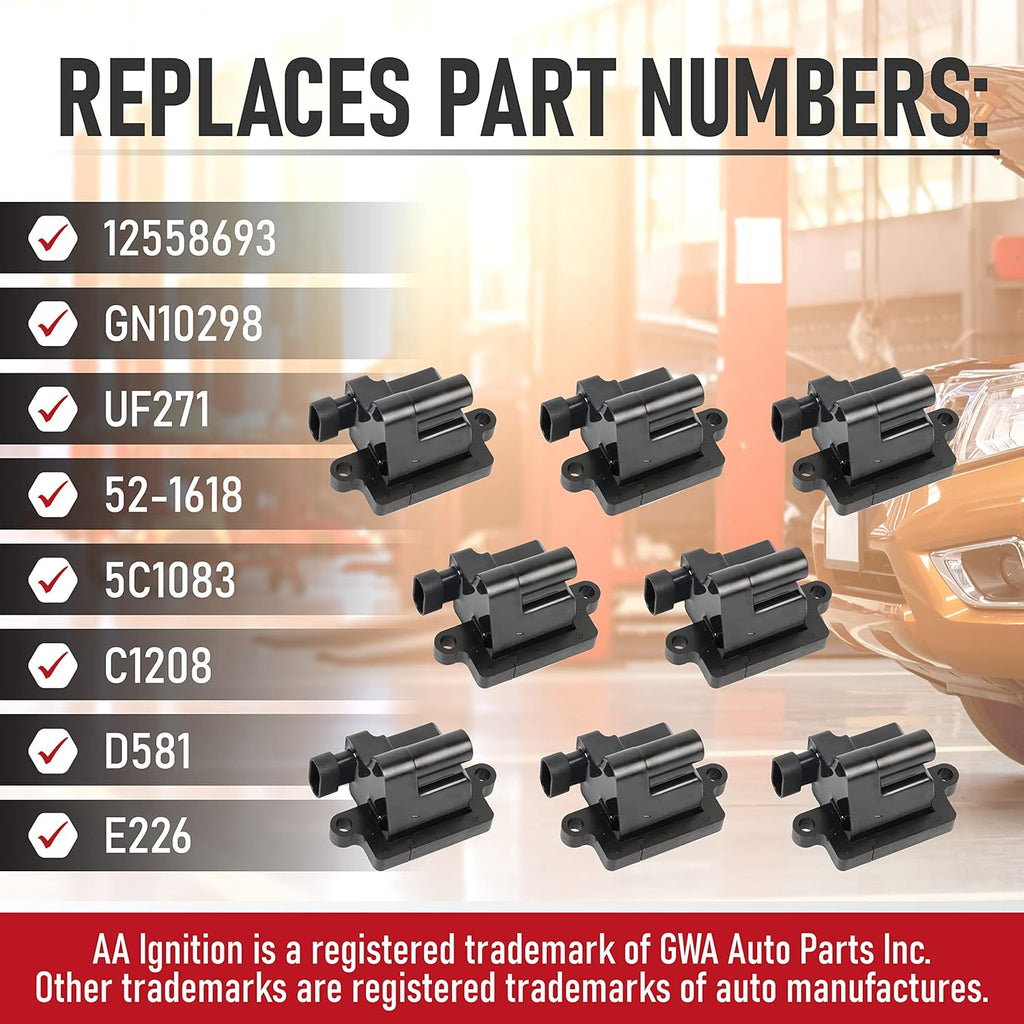Ignition Coil Set of 8 J165