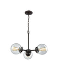 3 Light Chandelier in Oil Rubbed Bronze with Clear Glass R55742