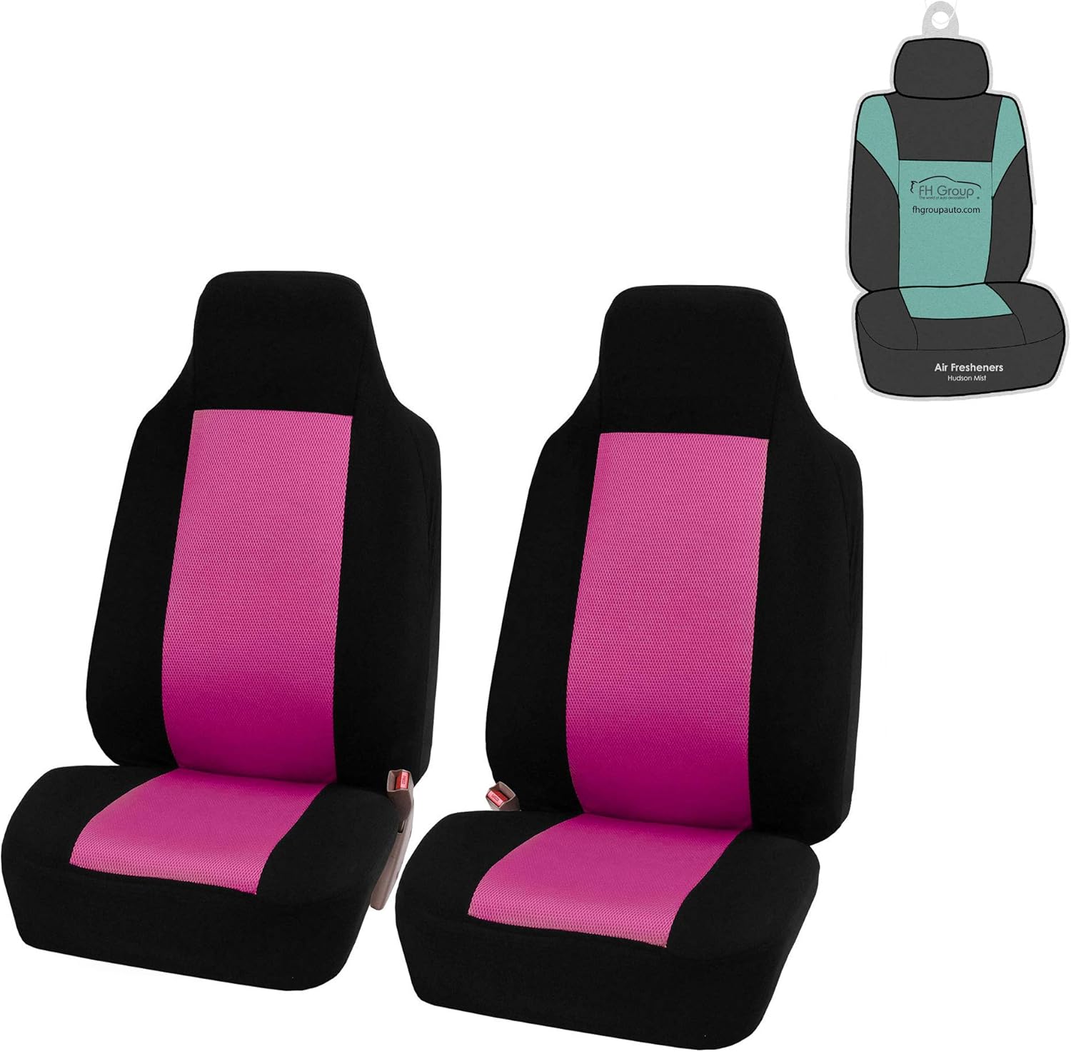 Black Cloth High Back Car Seat Covers Front Set Pack of 2 W60262