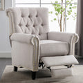 Tan Linen Tufted Recliner Single Sofa Z3906