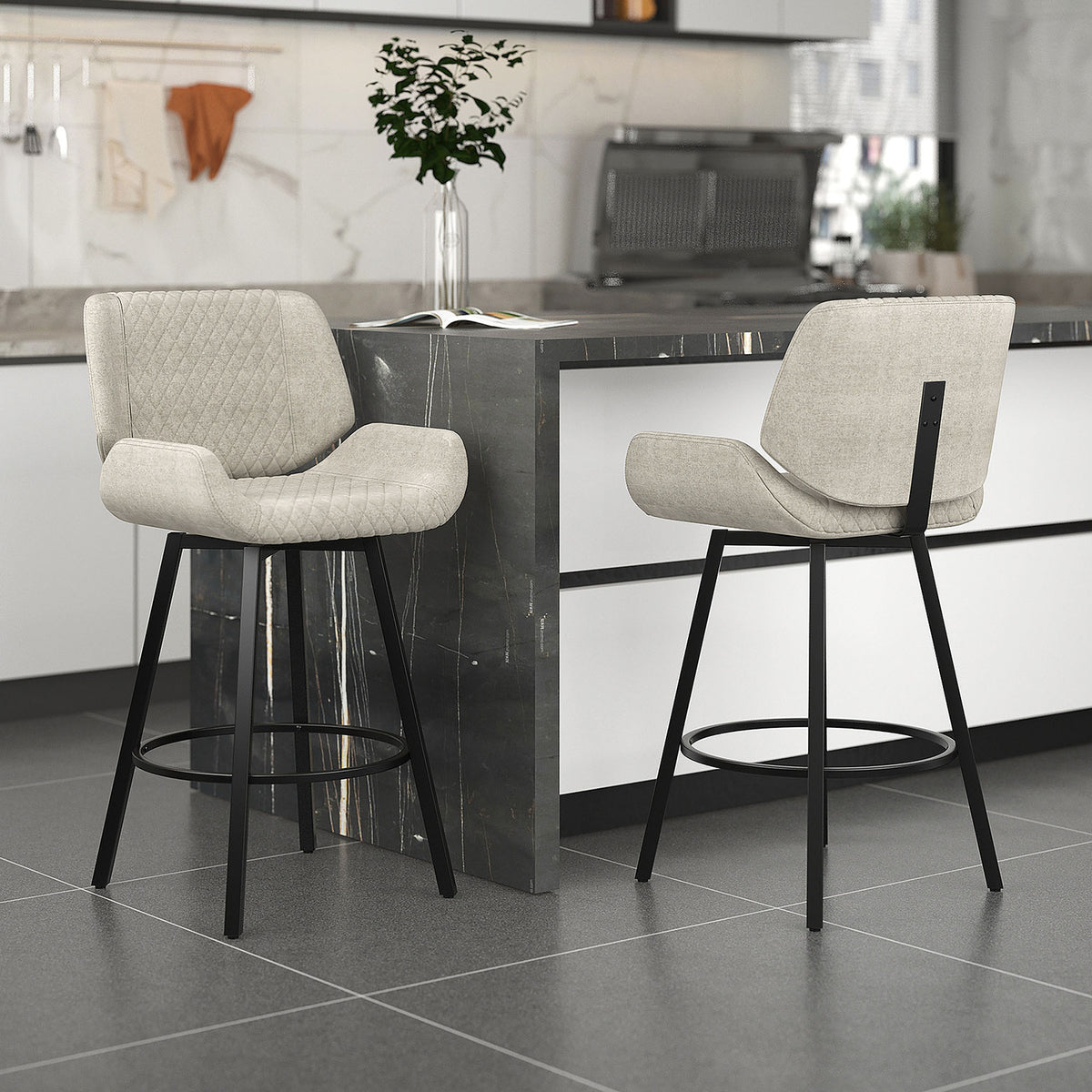 Rust Fabric Bentwood and Metal Side Chair Set of 2 B1737