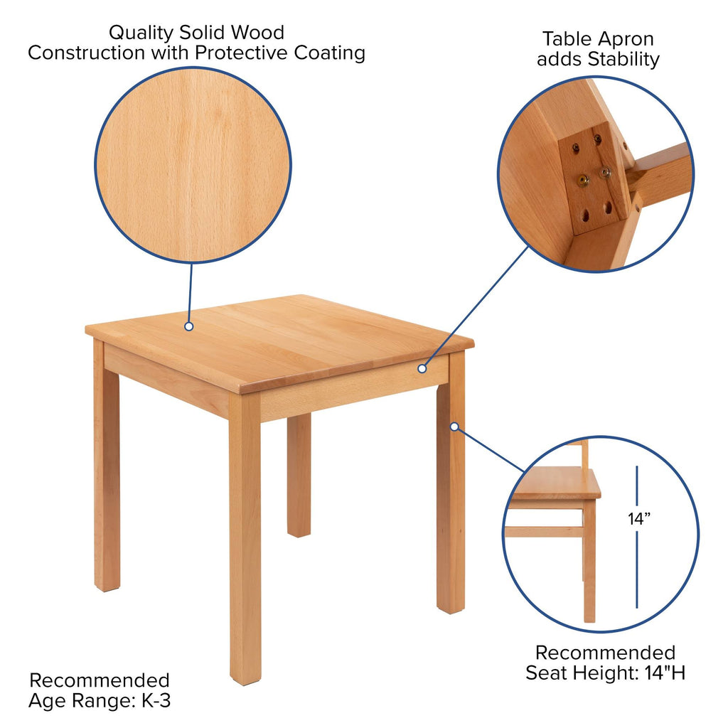 Natural Solid Wood Table and Chair Set E308