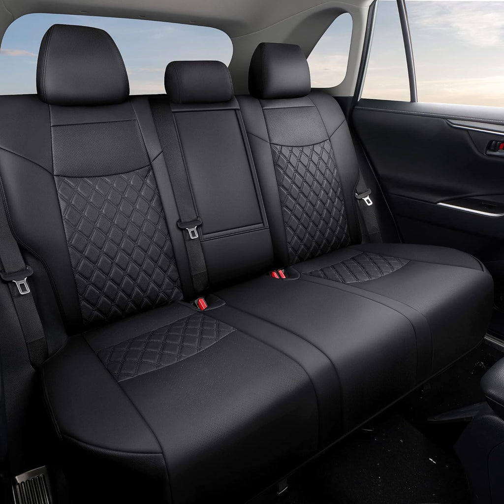 Pu Leather Car Seat Covers Full Set for Toyota RAV4 Hybrid 2019 2020 2021 2022 Grey N268383