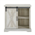 White Oak Sliding Door Buffet Cabinet F3991