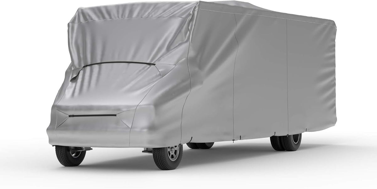 RV Cover Compatible with Class C RV 23' - 26' Long, Fleece Lining, Includes Cable Lock, Storage Bag & Wind Straps J1772