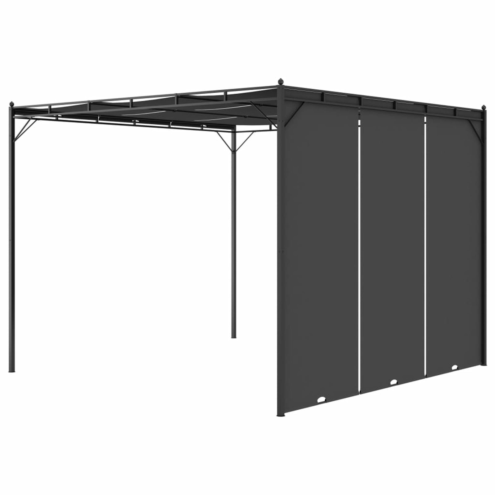 Garden Gazebo with Side Curtain Steel Frame Sun Shade Shelter 118.1 x 118.1 x 88.6 Inches V385954