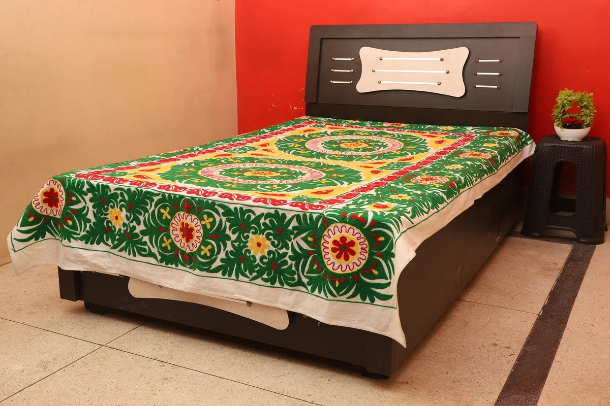 Floral Green Flat Sheets, Full/Queen C71857