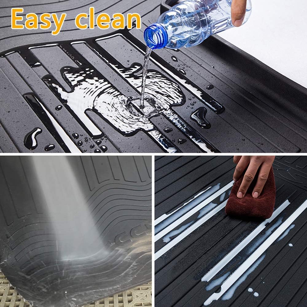 Trunk Cargo Liner Mat Tray, Heavy Duty Waterproof, Custom Fit, Black, Pack of 2 Q260125