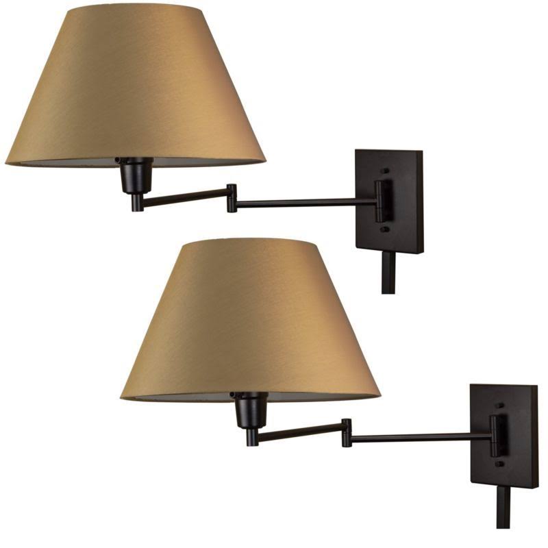 13x22 Swing Arm Wall Lamp, Black Finish, 2-Pack X194105
