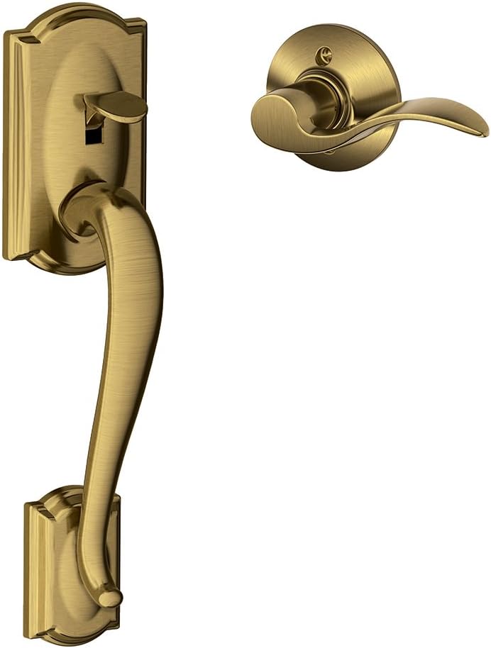 Camelot Front Entry Handleset with Lever, Satin Nickel Q99190