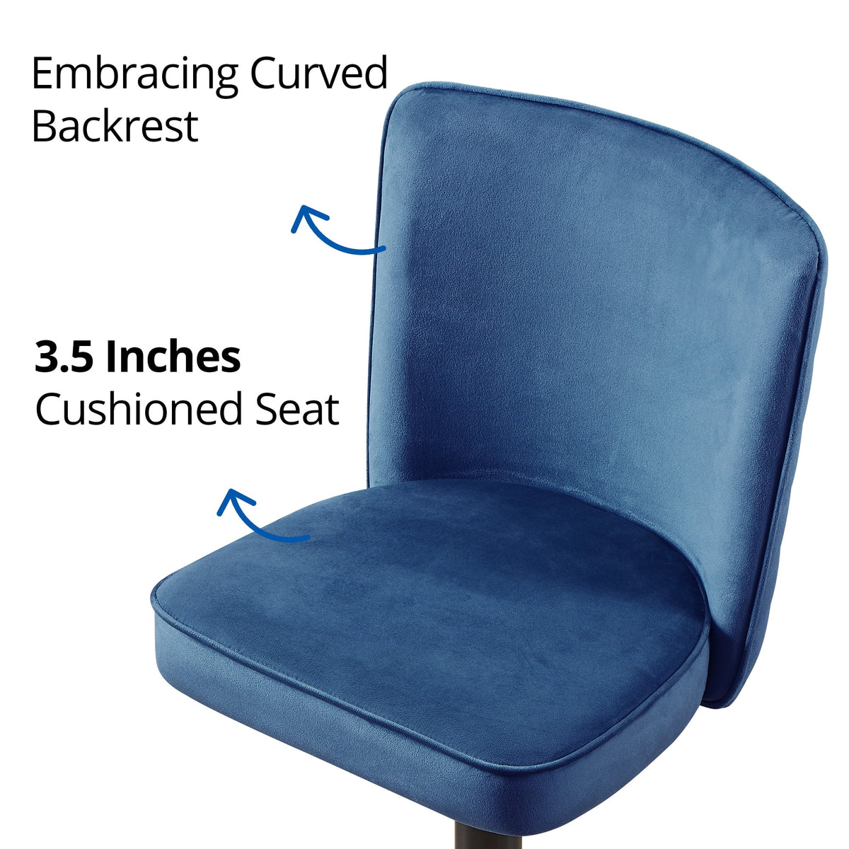 Adjustable Velvet Swivel Bar Stool Set of 2 M79543