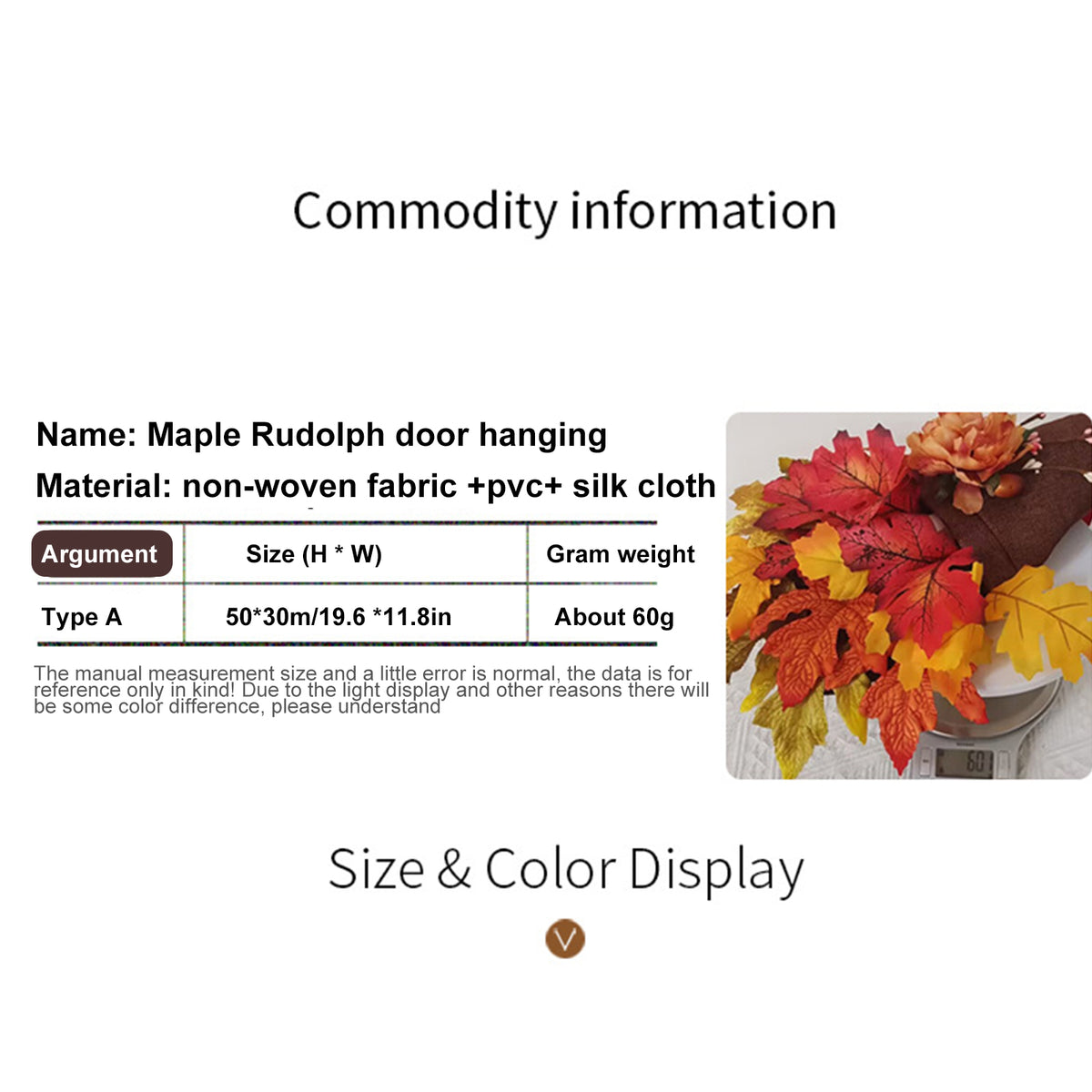 Fall Wreath with Autumn Maple Leaf T518