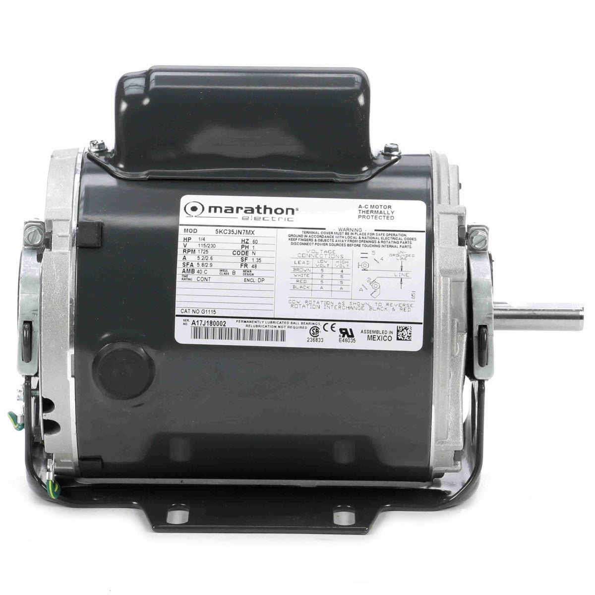 1/4HP Electric Motor, 1725RPM A985799