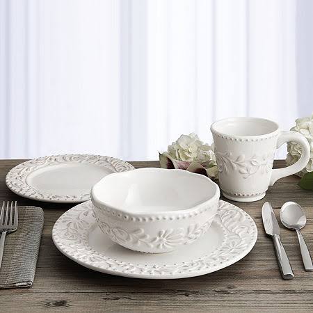 16 Piece White Round Dinnerware Set R1863