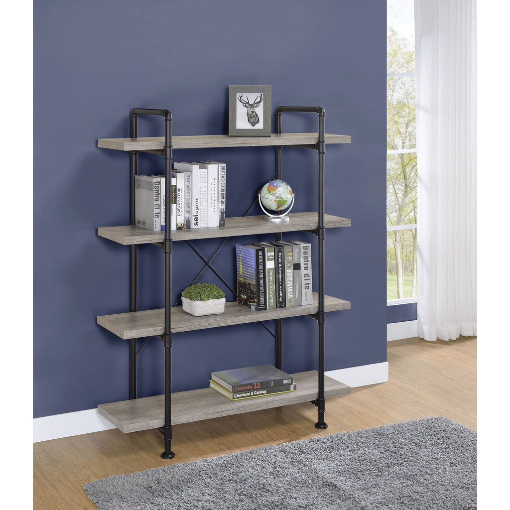 Grey Driftwood 4-Shelf Bookcase D43981