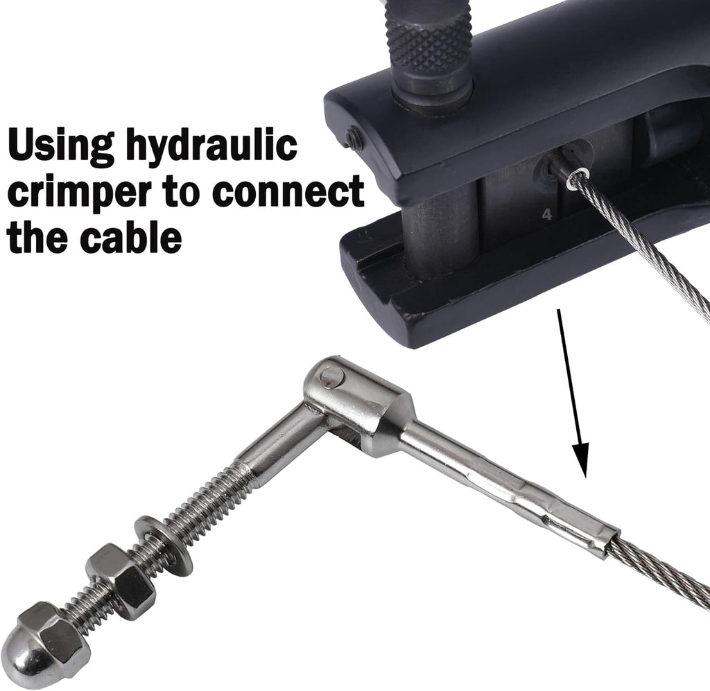 1/8 Inch T316 Stainless Steel Adjustable Cable Railing Kit for 1.5 Inch Metal Post, 20 Pack F1242