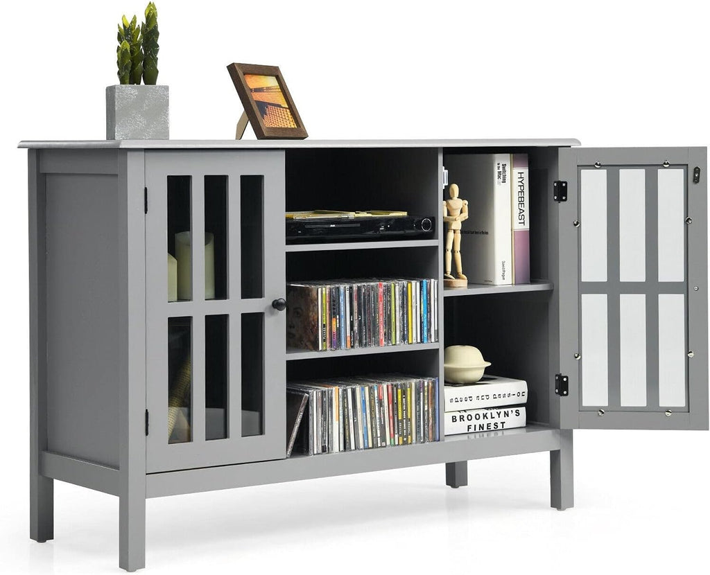 Gray Wood TV Stand with 2 Doors A804202