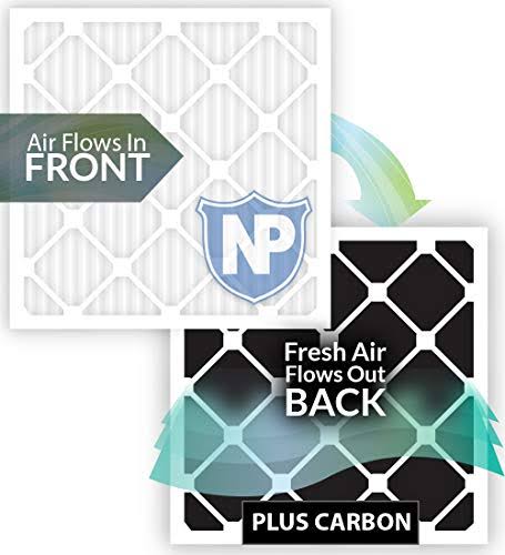 16x25x1 MERV 14 Carbon Pleated Air Filters, 2 Piece P7500