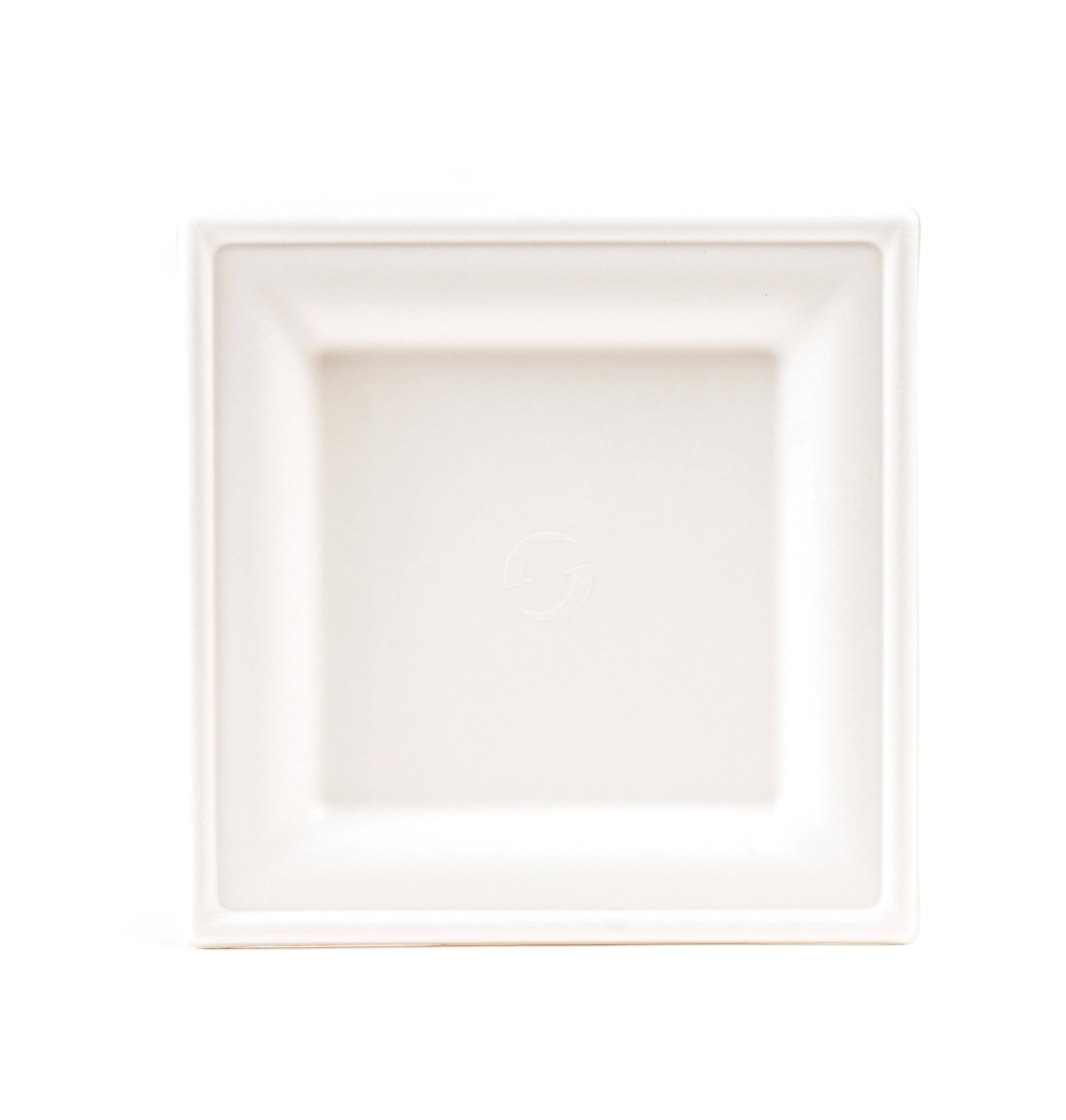 10 x 10 Square Compostable Sugarcane Plate - 300/Case G7697