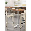 White Round Bar Table with Stainless Steel Frame Base P96475