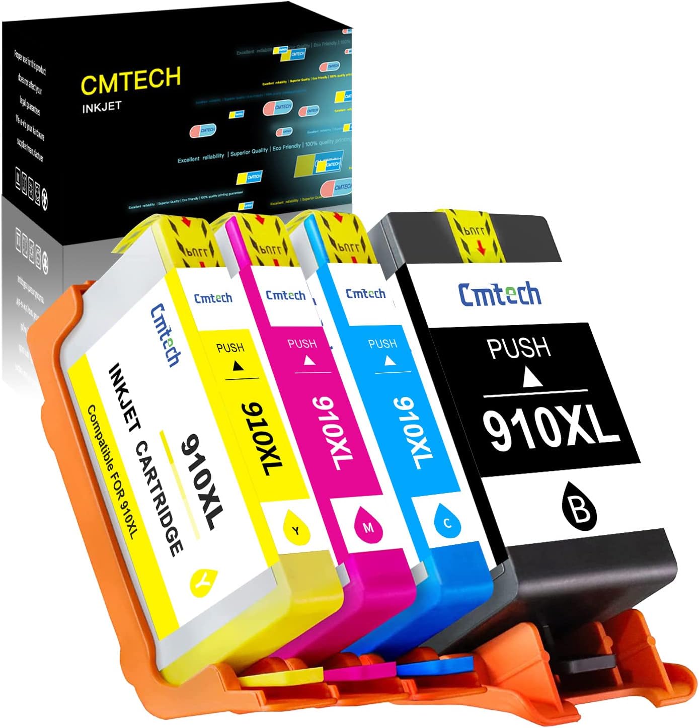 Compatible 910XL Ink Cartridges 4 Pack for HP OfficeJet Pro 8025 8035 Printer X6677