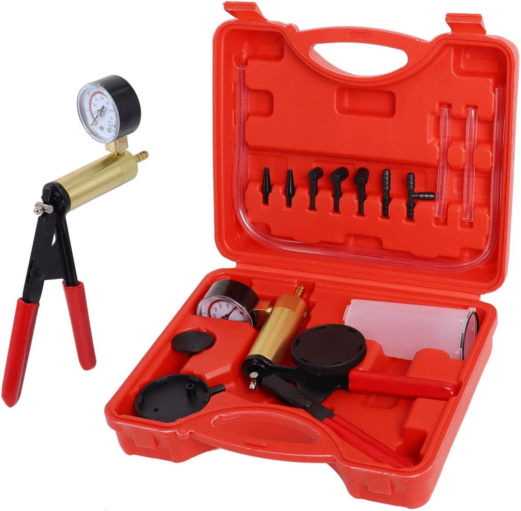 Brake Bleeder Kit Vacuum Pump Handheld 2 in 1 Test Set with Adapters Case Pack of 2 J2372